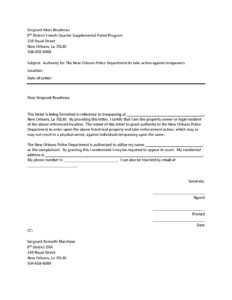 Trespass letter